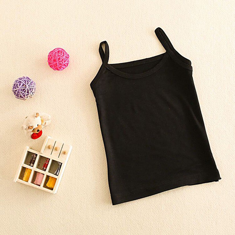 Áo thun cotton 2 dây màu trơn thời trang cho bé gái