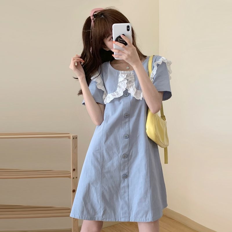 Đầm midi tay ngắn thời trang mùa hè ngọt ngào nữ tính