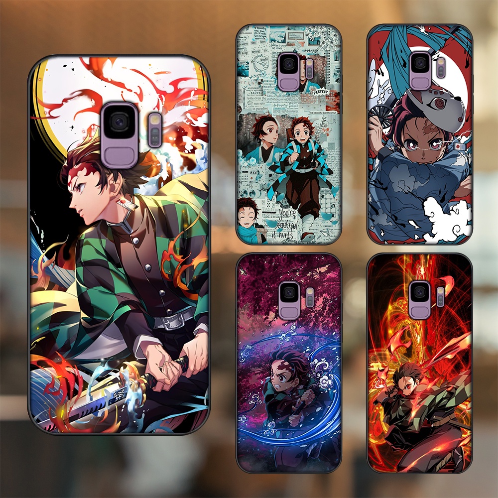 Ốp lưng Samsung S9 viền đen in hình Tanjiro Kimetsu No Yaiba