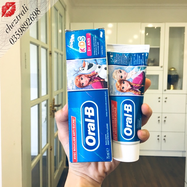 Kem đánh răng trẻ em Oral B cho trẻ trên 3 tuổi an toàn nuốt được