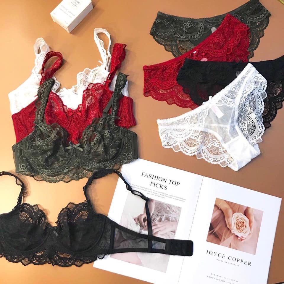 Bộ đồ lót B020 Mand ren hoa nhí có gọng ren không mút