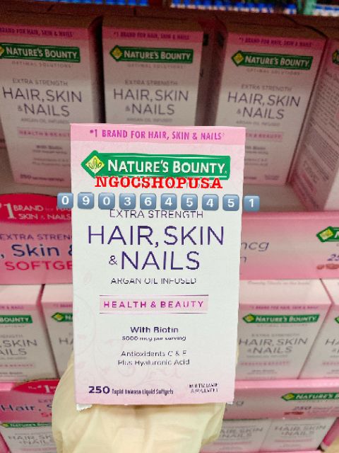 DATE 2022👌Đẹp da ,tóc móng Extra Strength Hair Skin Nails 250 viên | BigBuy360 - bigbuy360.vn