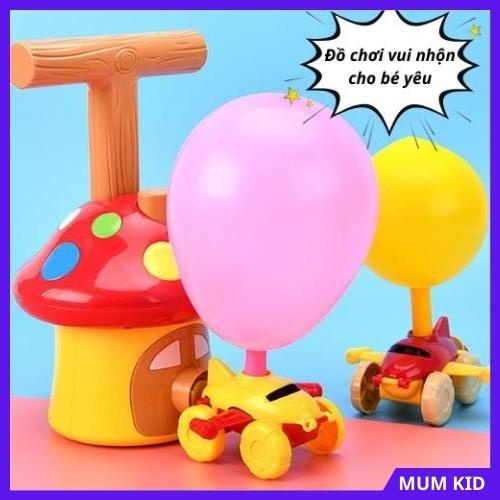 Đồ chơi vui nhộn xe bơm bóng bay hình nấm an toàn cho bé trai, gái 2 3 4 5 6 7 tuổi. Trò chơi vận động cho trẻ em MUMMID
