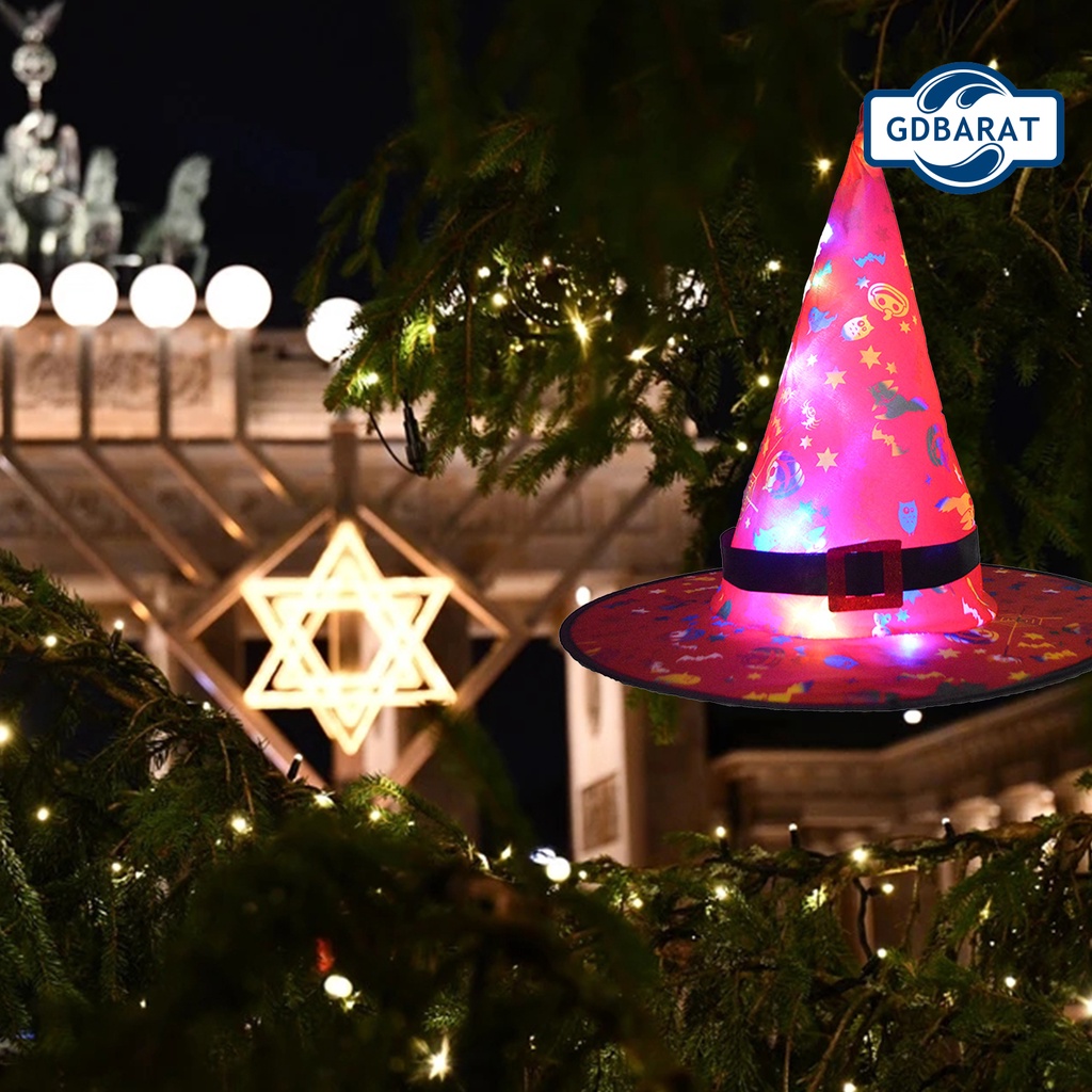 Nón Phù Thủy Vải Có Đèn Led Phát Sáng Thân Thiện Với Môi Trường