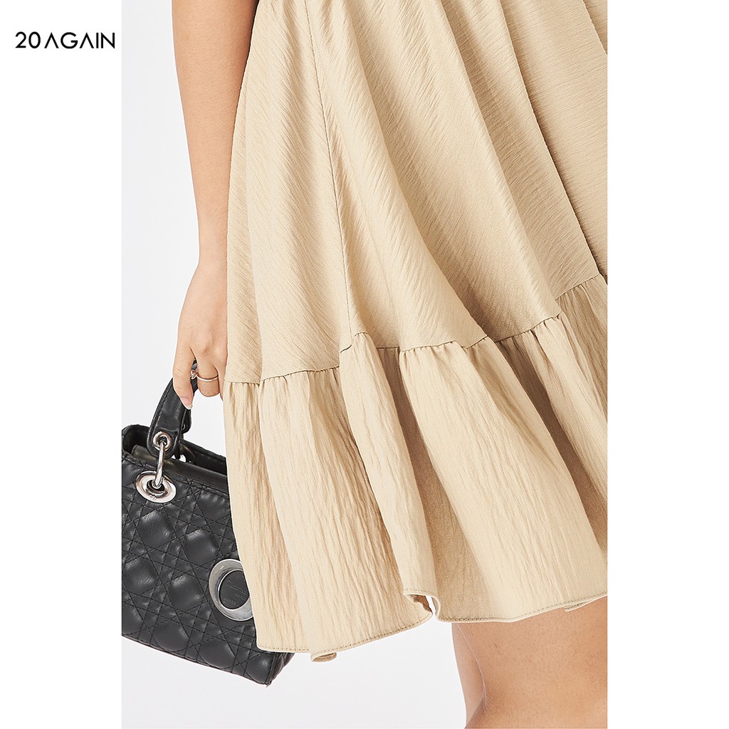 Váy xòe tay nụ hồng 20AGAIN, đầm nhún bèo dịu dàng thanh lịch DEA1851 | BigBuy360 - bigbuy360.vn