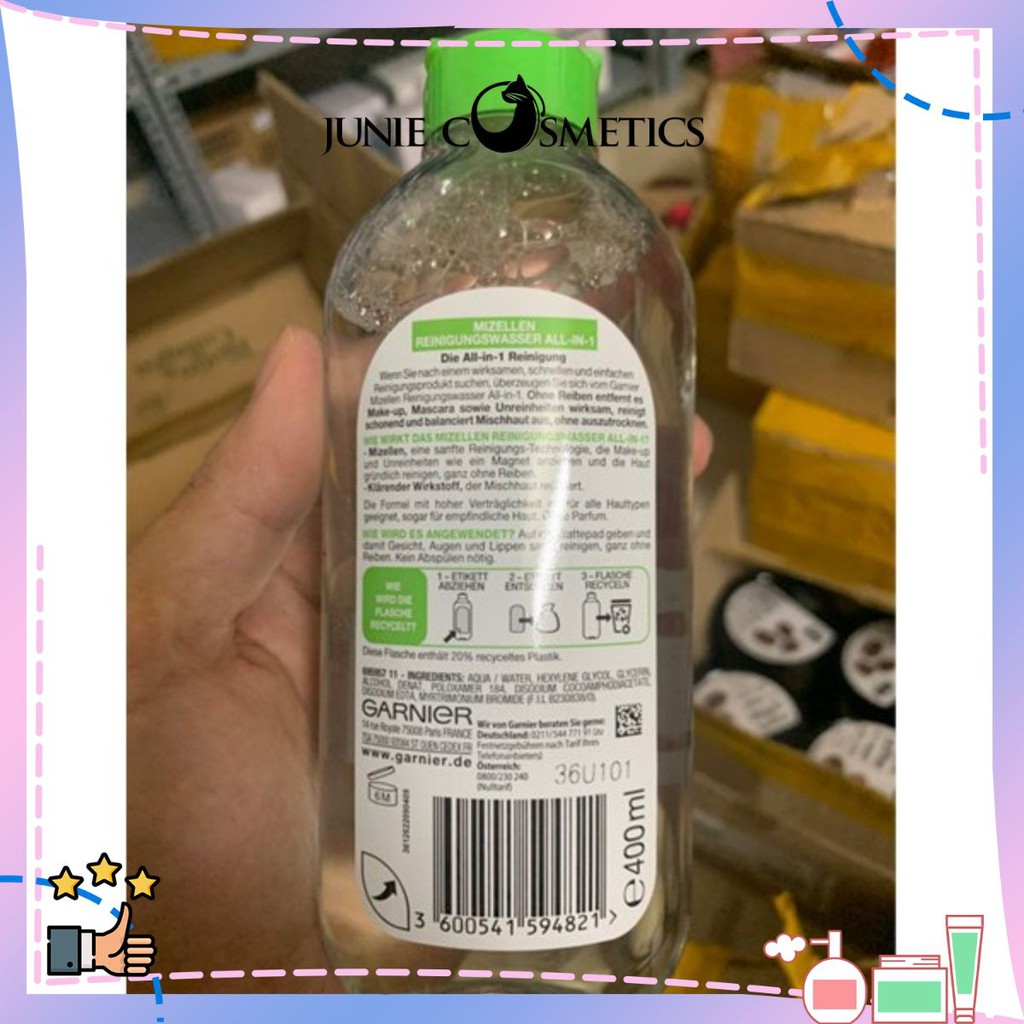 Nước Tẩy Trang Cho Da Dầu Garnier Skin Active Solution Micellaire Cleansing Water 400ml (màu xanh lá)