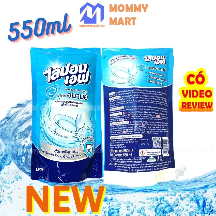 [Mẫu Mới] Nước Rửa Bát Thái Lan Lipon 550Ml Không Mùi An Toàn Cho Da Tay, Nước Rửa Chén Thái Lan Chính Hãng Mommymart