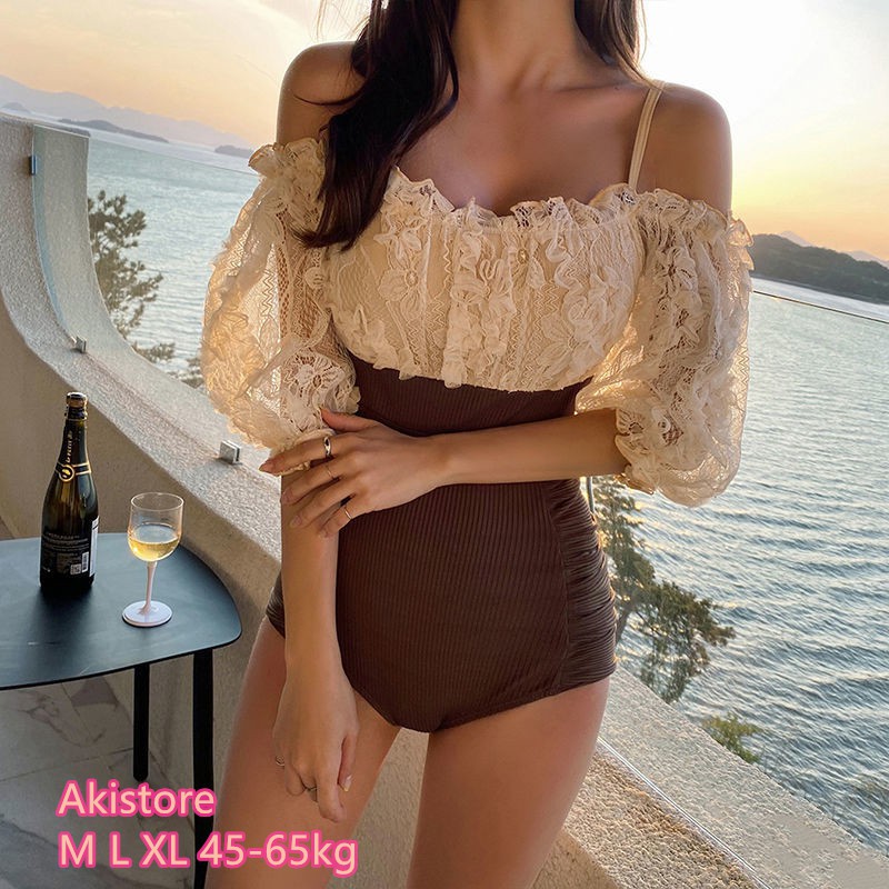 Đồ Bơi Một Mảnh bikini đi biển 1 mảnh liền che bụng Phối Ren Gợi Cảm Cho Nữ | BigBuy360 - bigbuy360.vn