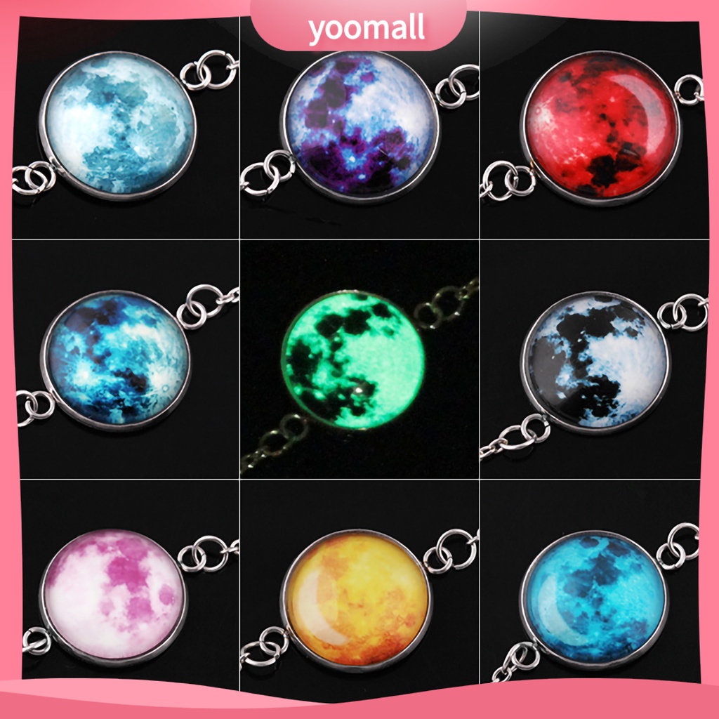 Vòng tay hình mặt trăng đính đá dạ quang sáng tạo