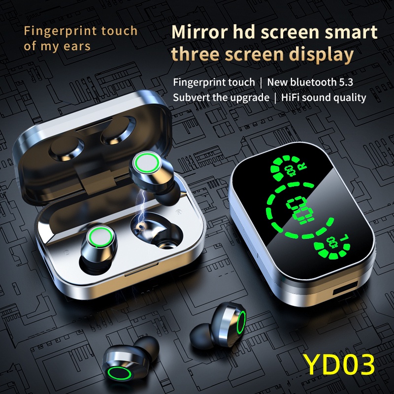 Tai Nghe Bluetooth 5.3 TWS M90 YD05 Không Dây Kèm Mic