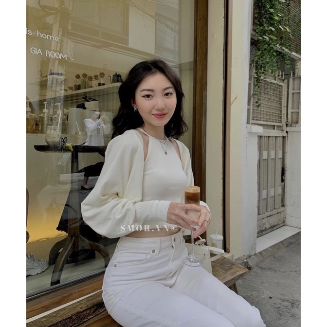 SET áo yếm + khoác crop dơi - 22.Lystore