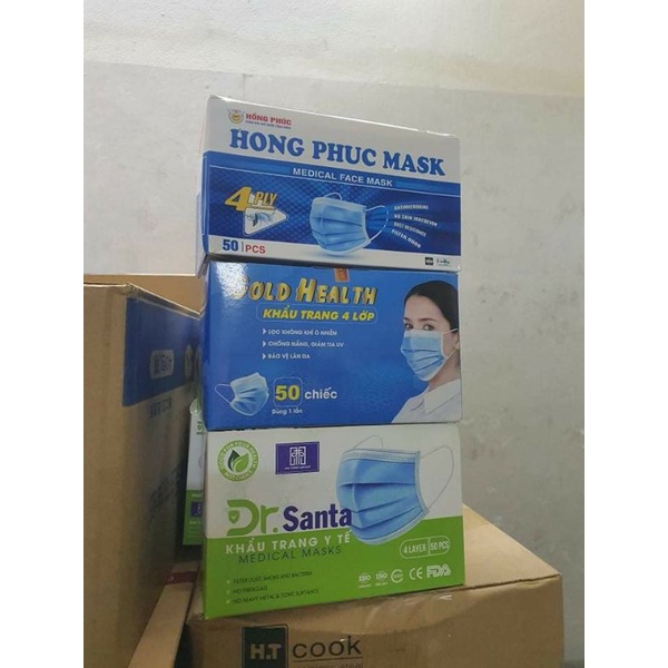 (Hàng sẵn sll) Hộp 50 cái Khẩu trang y tế kháng khuẩn, lọc bụi, tái sử dụng,chống giọt bắn ,