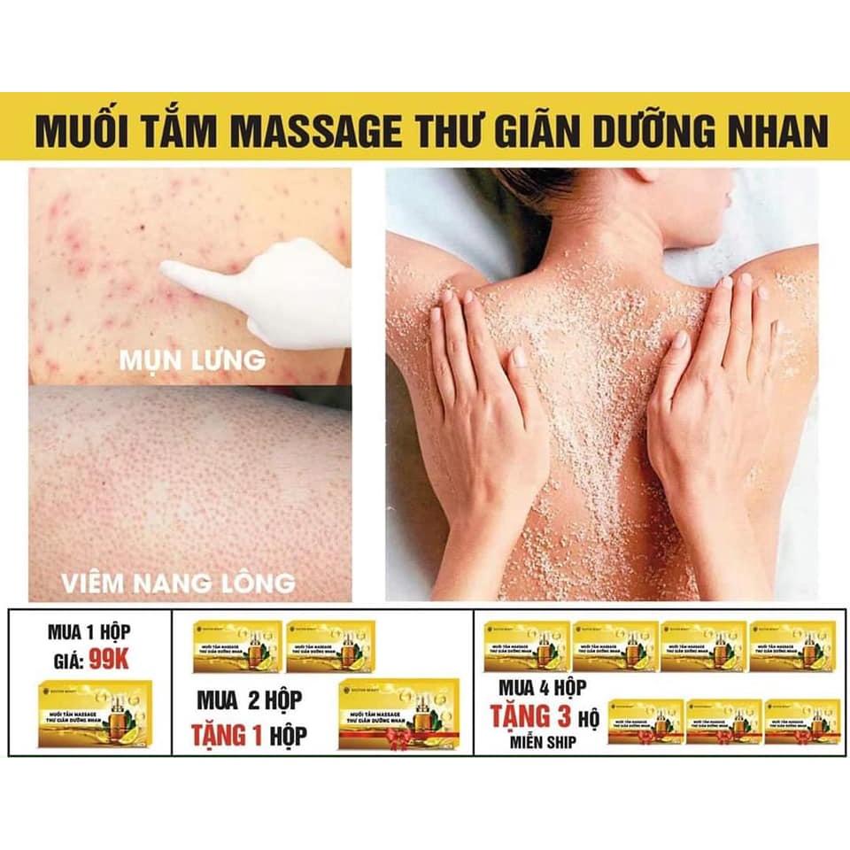 Muối tắm,Muối tắm loại bỏ mụn lưng viêm nang lông massage dưỡng nhan Doctor Beauty