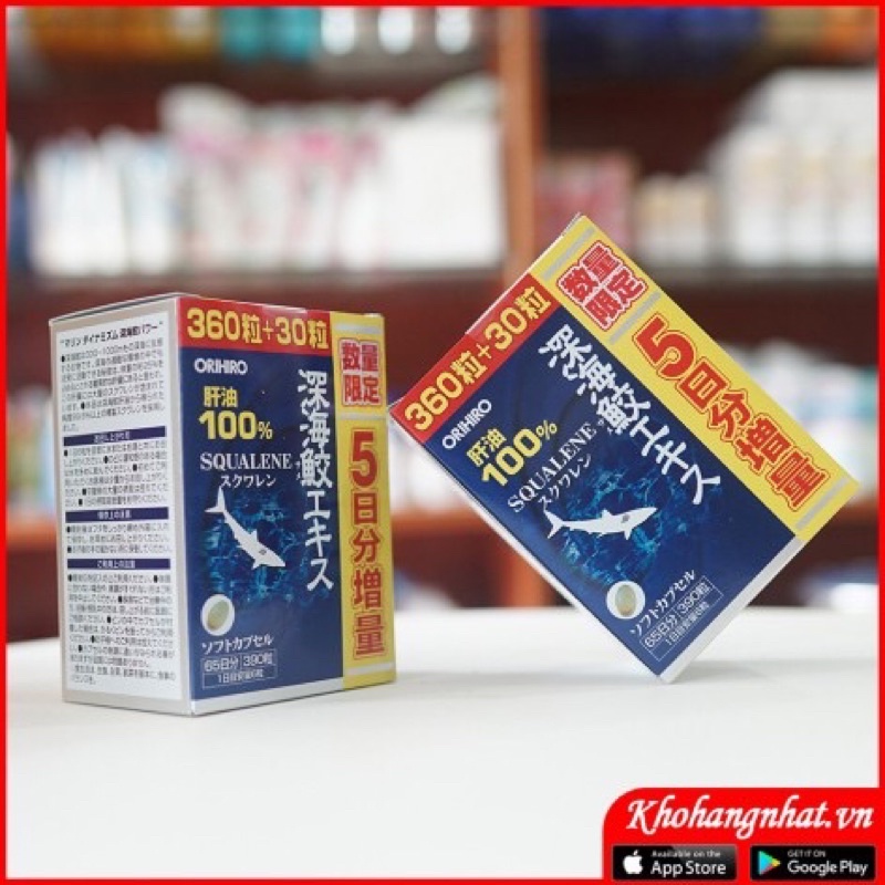 Viên Uống Sụn Vi Cá Mập Orihiro Squalene 360, 390 viên Nhật Bản