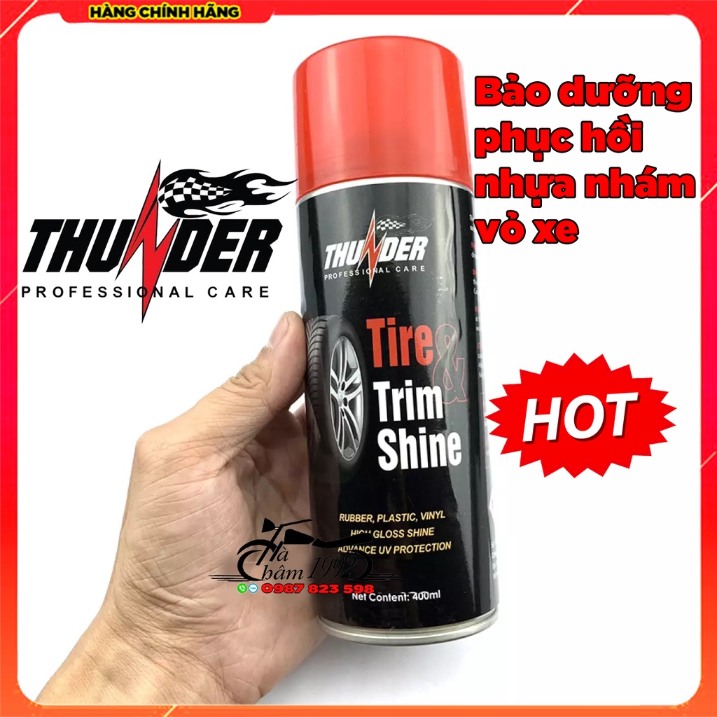 Dưỡng, Phục Hồi Nhựa Nhám, Bóng Vỏ Xe Thunder Tire Trim Shine Chính Hãng Dùng Cho Oto - Xe Máy