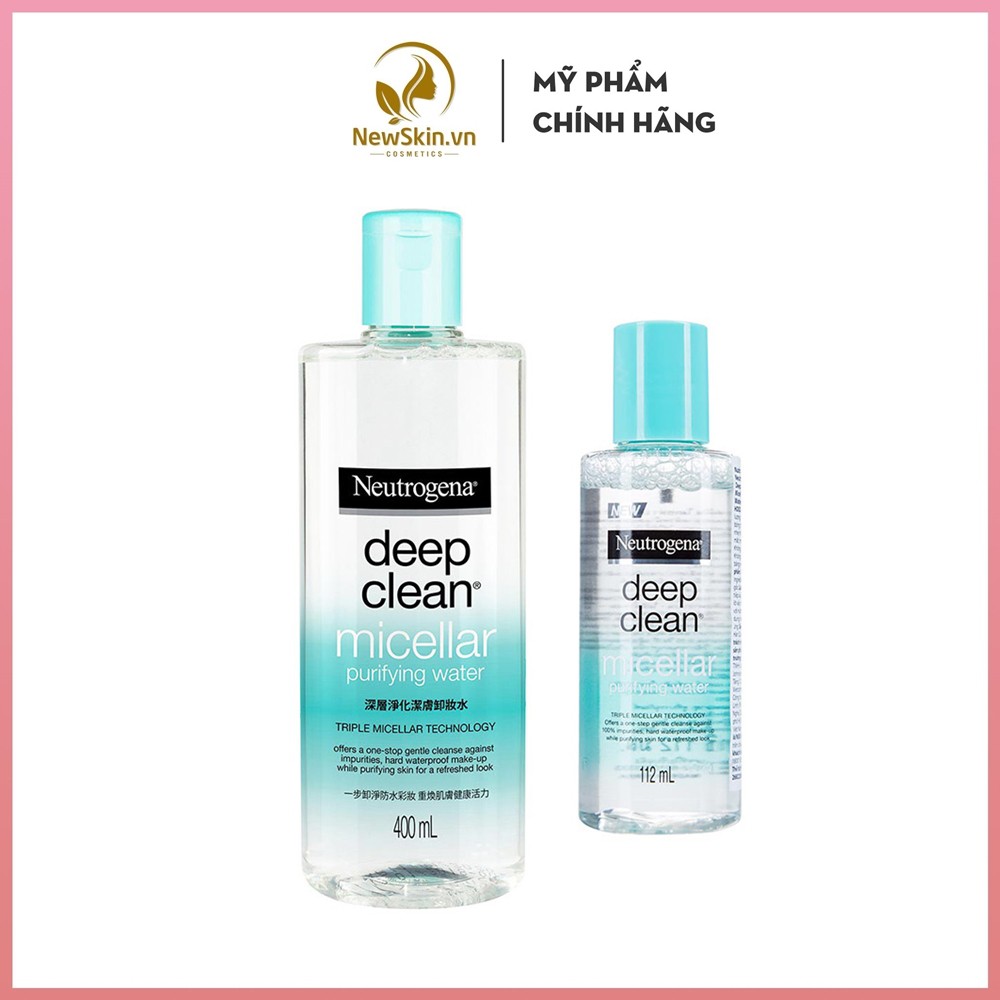 Nước tẩy trang thanh lọc và làm sạch sâu Neutrogena Deep Clean micellar purifying water (112ml-400ml)