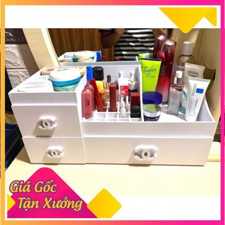 [CÓ SẴN] Tủ Kệ đựng mỹ phẩm 3 hộp size 45x20x20cm, 20 ô son tặng kèm lọ