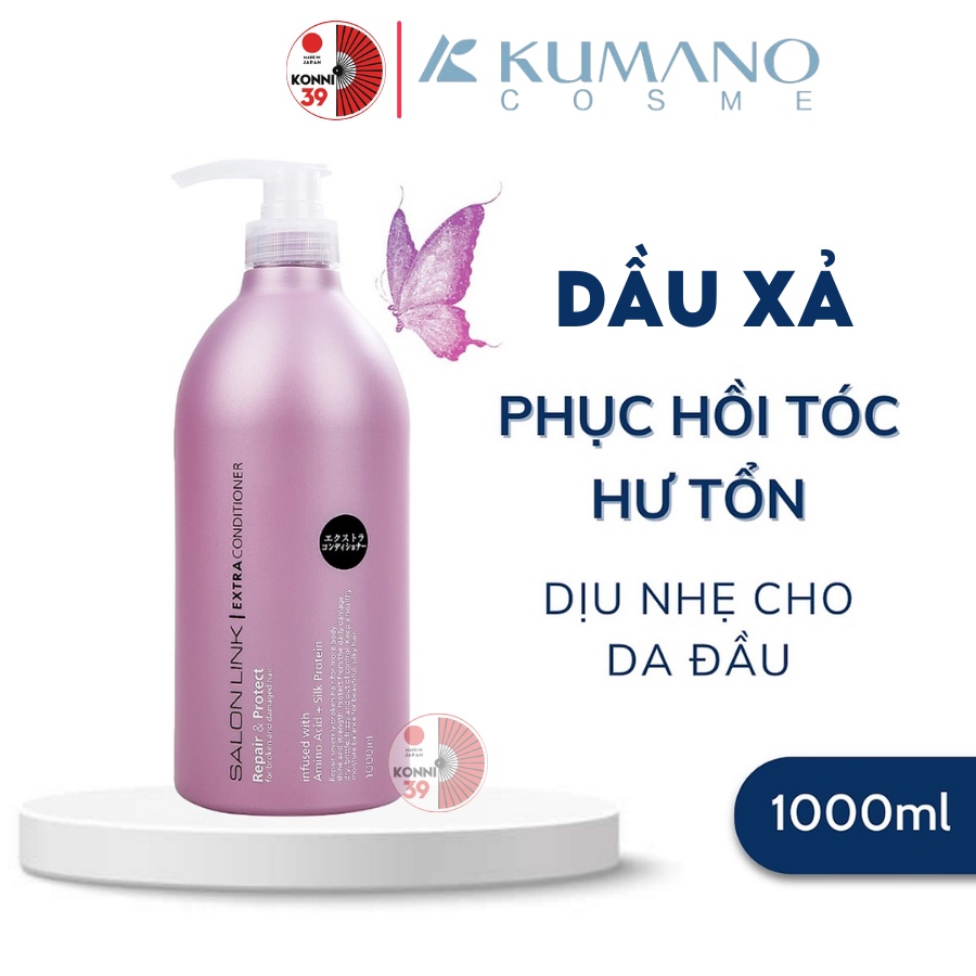 Dầu xả phục hồi tóc Kumano Salon Link Extra 1000ml phục hồi giảm tóc gãy rụng cho nữ - KONNI39