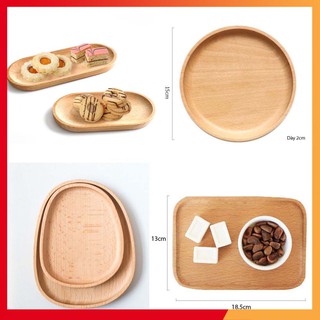 Khay gỗ decor, khay gỗ đựng thức ăn, hình tròn, vuông oval chữ nhật [GIÁ SẬP SÀN]
