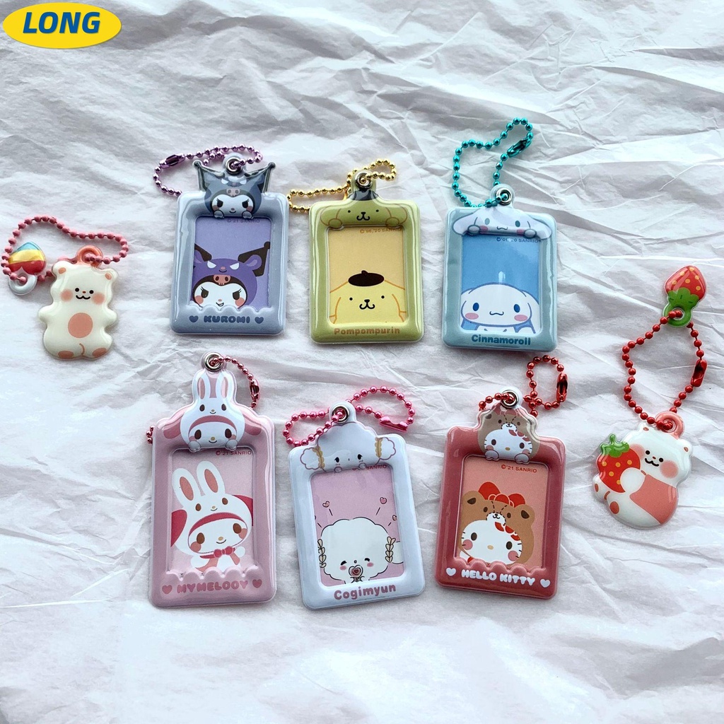 LONNGZHUAN 1 Inch Photocard Holder Decorative Photo Sleeves ID Card Protective Case New School Kawaii Stationery Bag Pendant