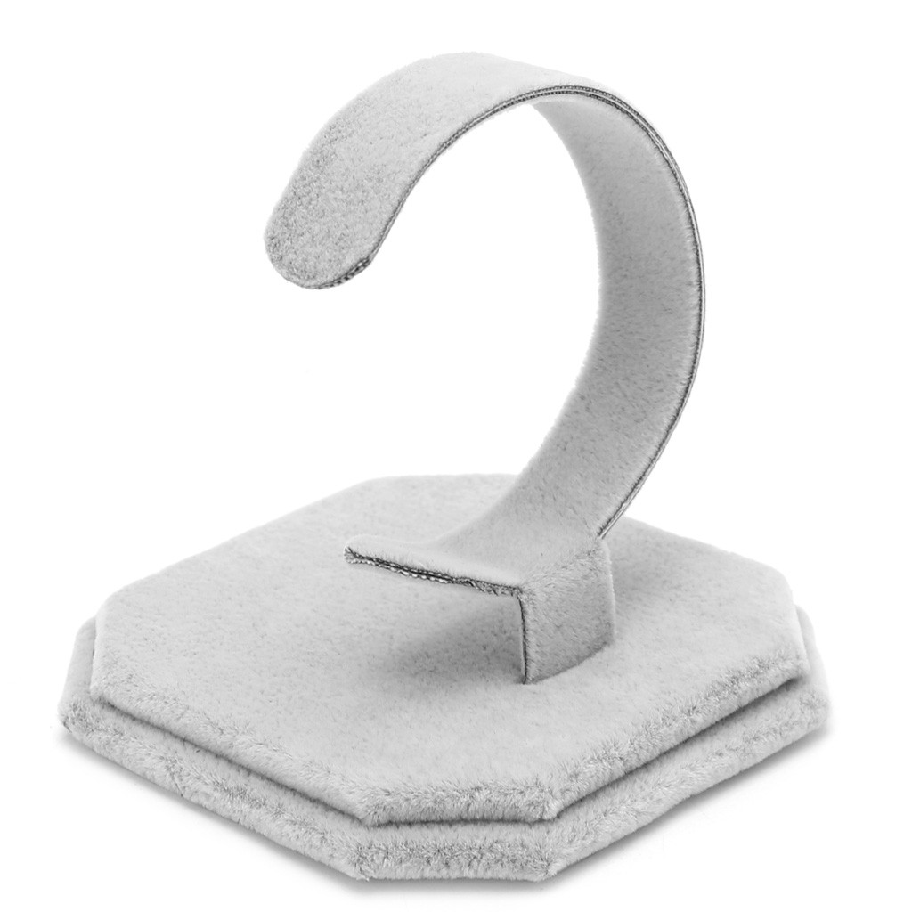 Giá đỡ trưng bày đồng hồ / vòng  đeo tay chữ C vải nhung màu trắng / đen tùy chọn