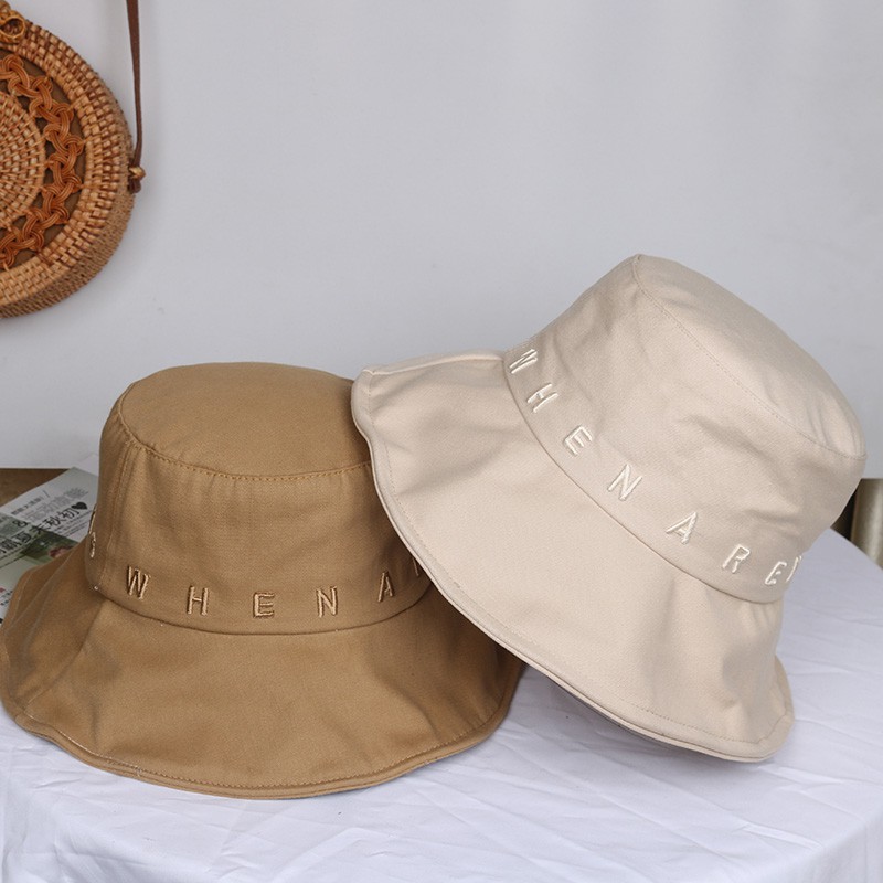 Nón Tai Bèo Chống Nắng Thêu Chữ Thời Trang Xu Hướng Nhật Hàn Cho Nữ