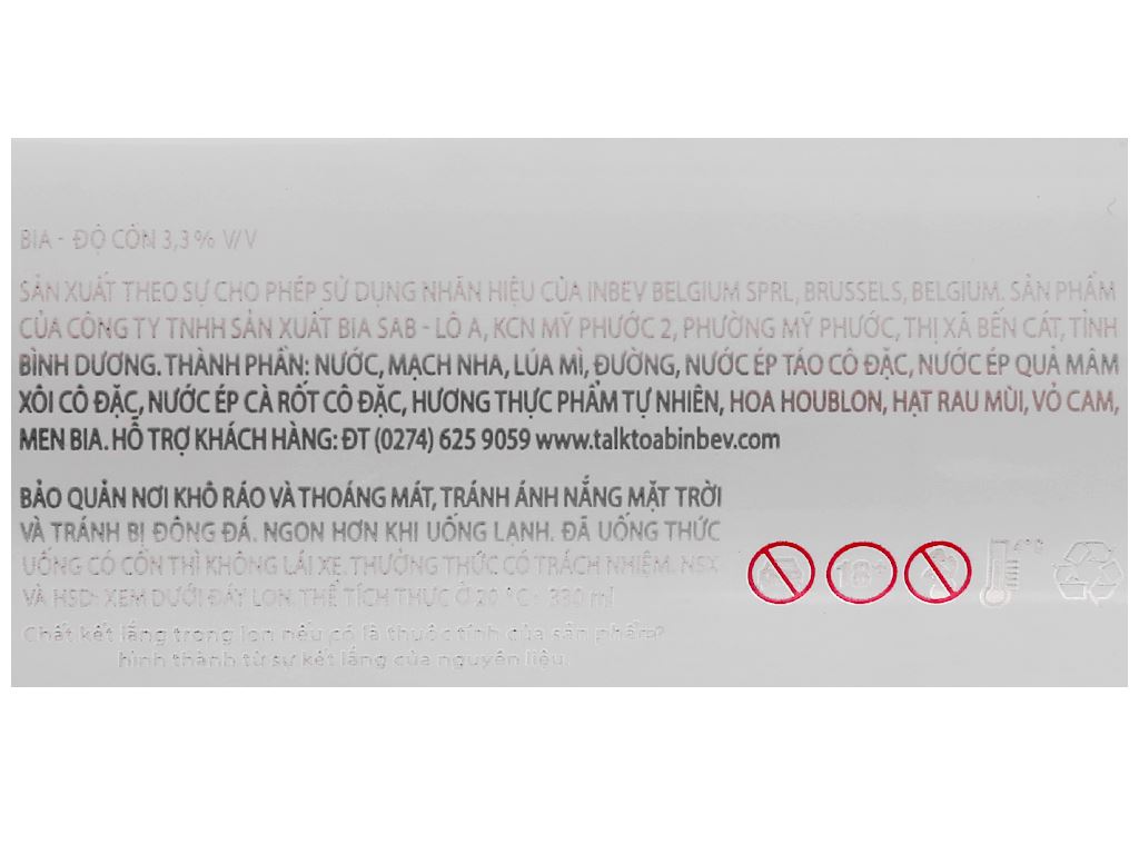 Bia Hoegaarden rosée thùng 24 lon  / Lốc 6 lon Bia Bỉ Hoegaarden hoa hồng 330ml