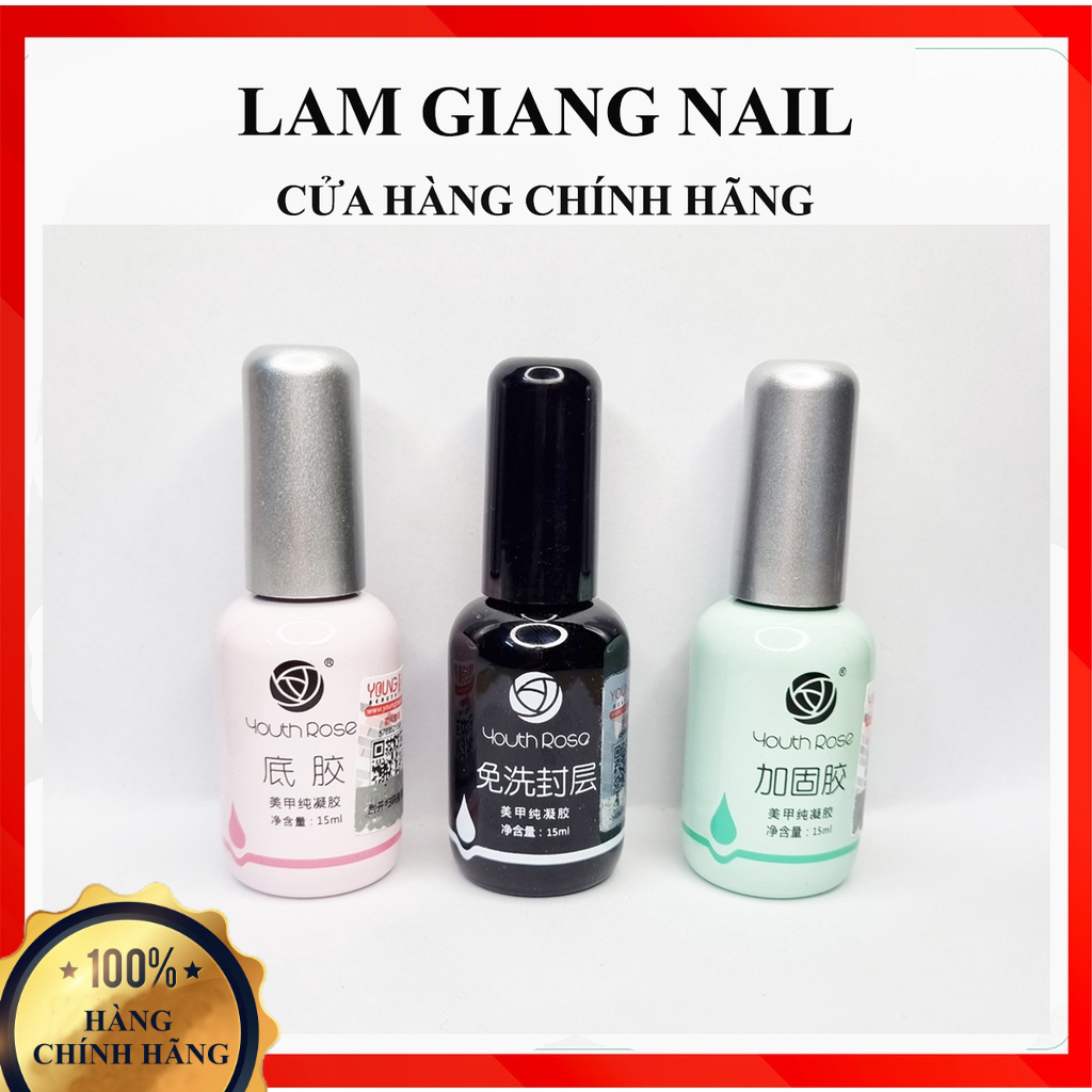 [ Sơn chính hãng ]Sơn gel liên kết , sơn gel phủ bóng hoa hồng chai 15ml Lam Giang Shop