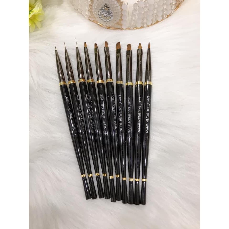 Set cọ Nhật Bản làm Nail 10 cây cao cấp