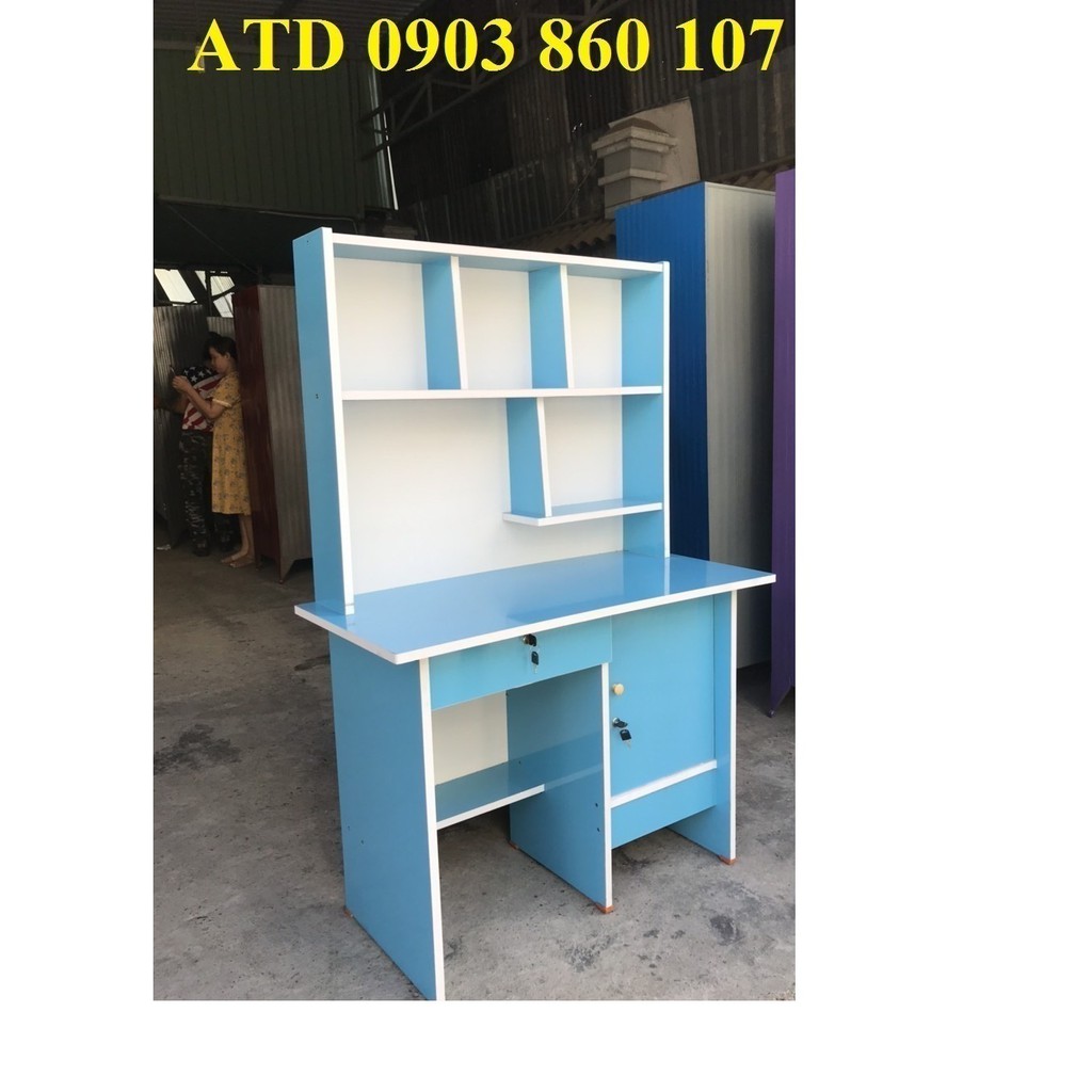 Bàn học sinh ván ép giá rẻ cho bé - bàn học liền kệ sách tặng hình dán đủ màu | BigBuy360 - bigbuy360.vn