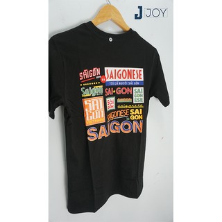 Áo thun  cotton 100% đen saigonese Unisex