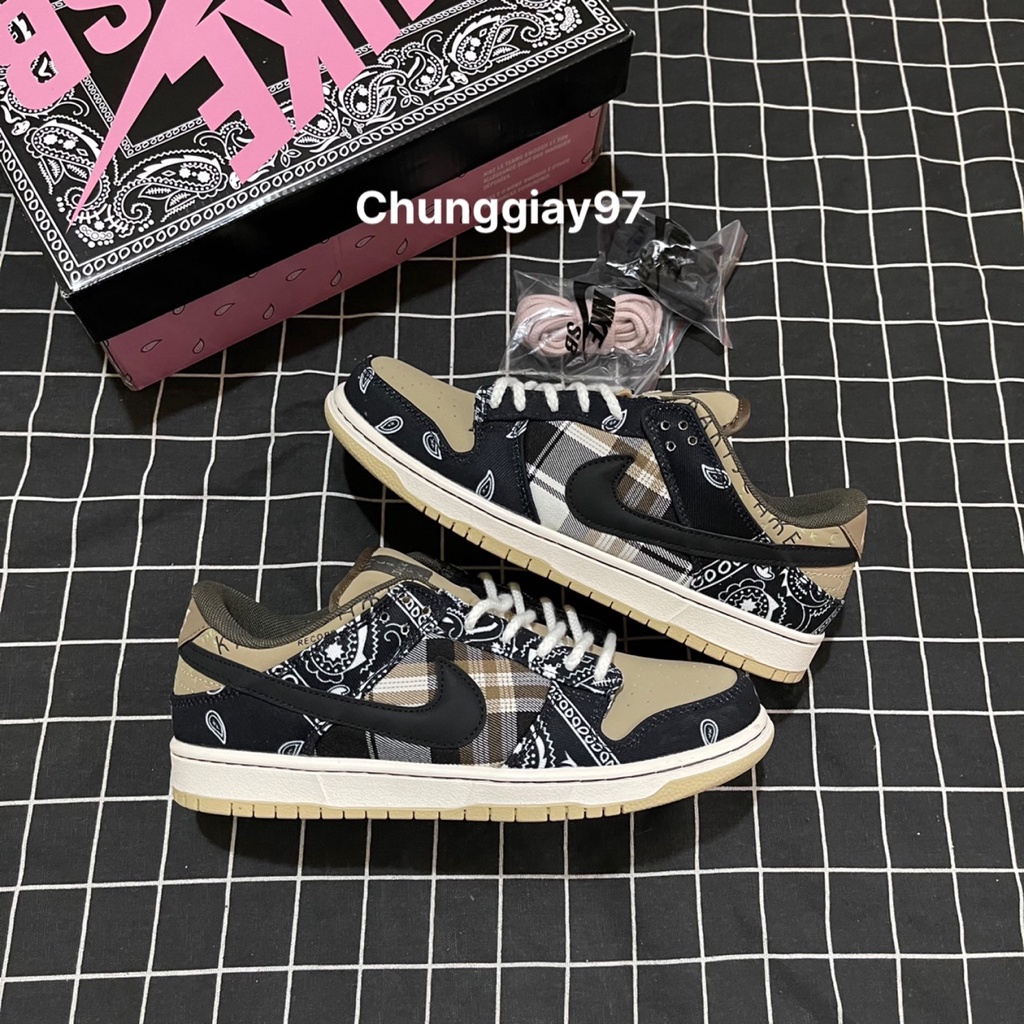 Giày JODAN SB travis scott nâu đen hoa cao cấp