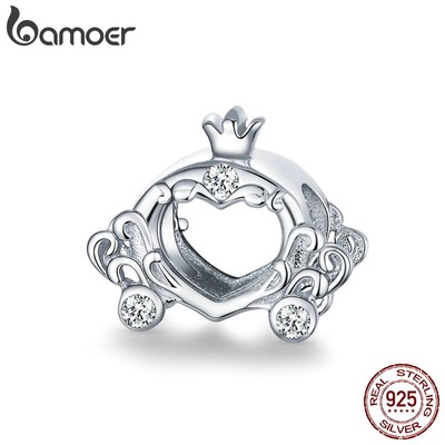 Hạt cườm Bamoer bạc S925 hình xe bí ngô làm vòng tay trang sức diy