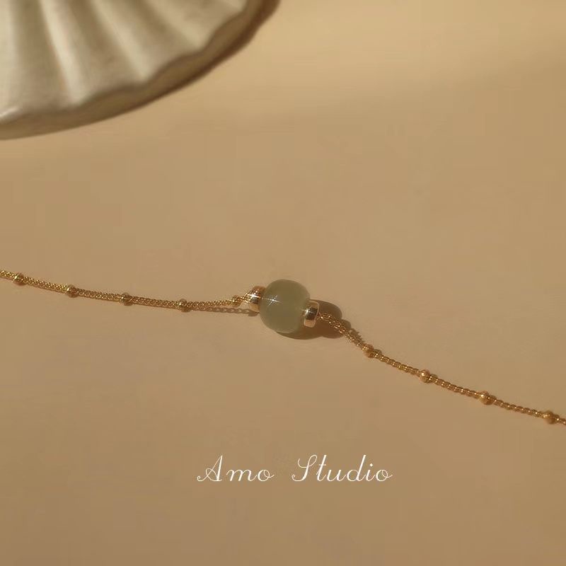 ❤zheting❤Vòng Tay Chuỗi Hạt Đá Ngọc Bích Nhân Tạo Thời Trang Cho Nữ