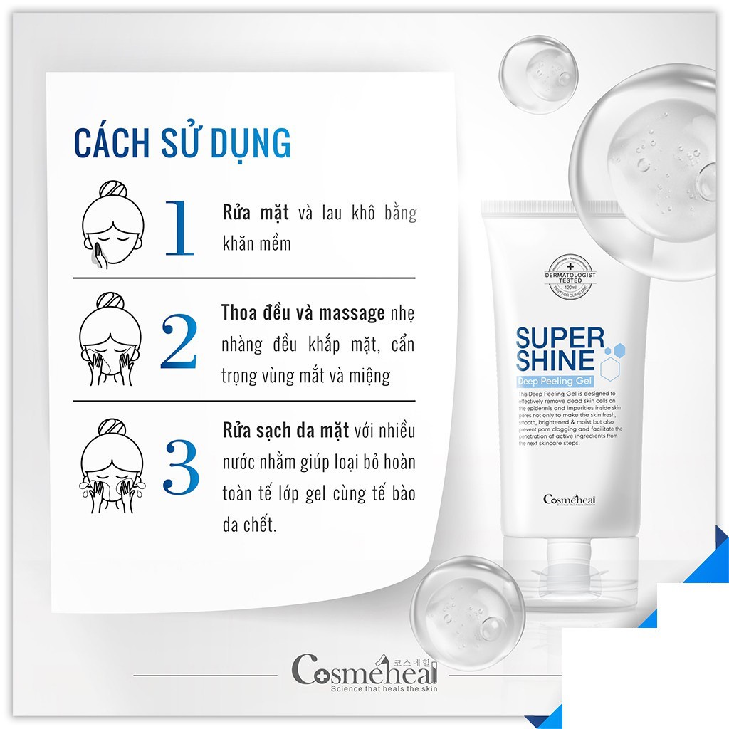 GEL TẨY TẾ BÀO CHẾT COSMEHEAL ❤️FREESHIP❤️ SUPERSHINE DEEP FEELING 120ml