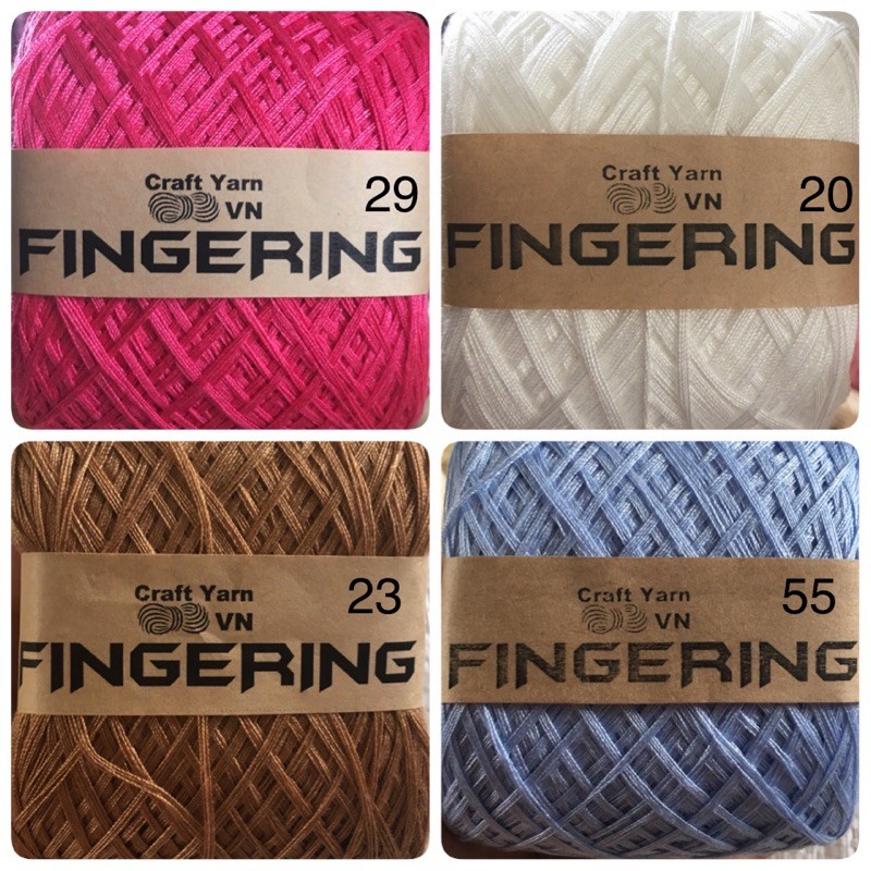 Sợi Fingering cotton Nhật bóng chập 4