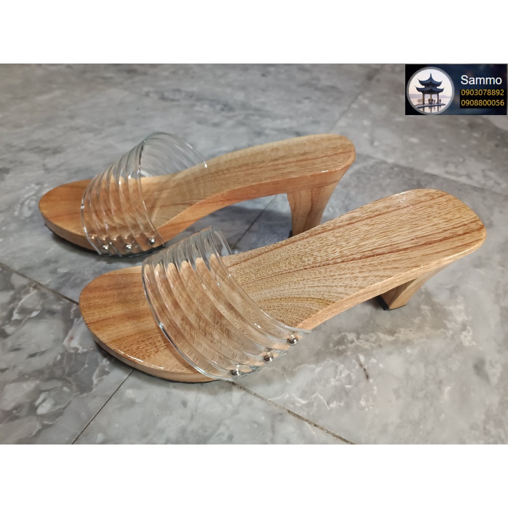 Guốc Gỗ Guốc Mộc Quai Trong Sọc