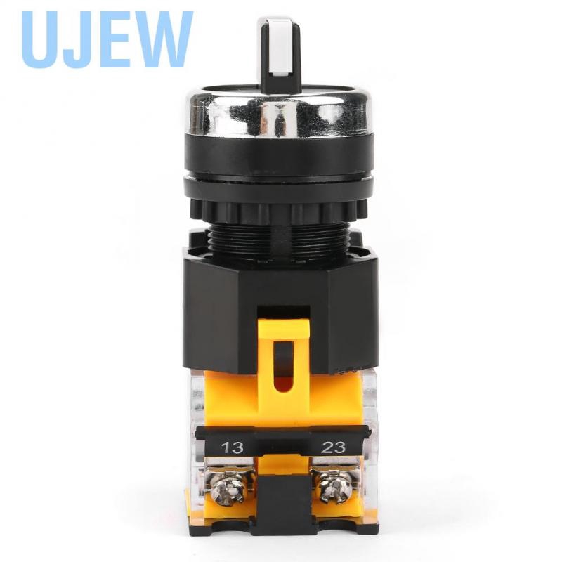 Ujew 22mm 3 Position Auto Reset Selector Momentary Rotary Switch Long Handle LA38-20BX33 