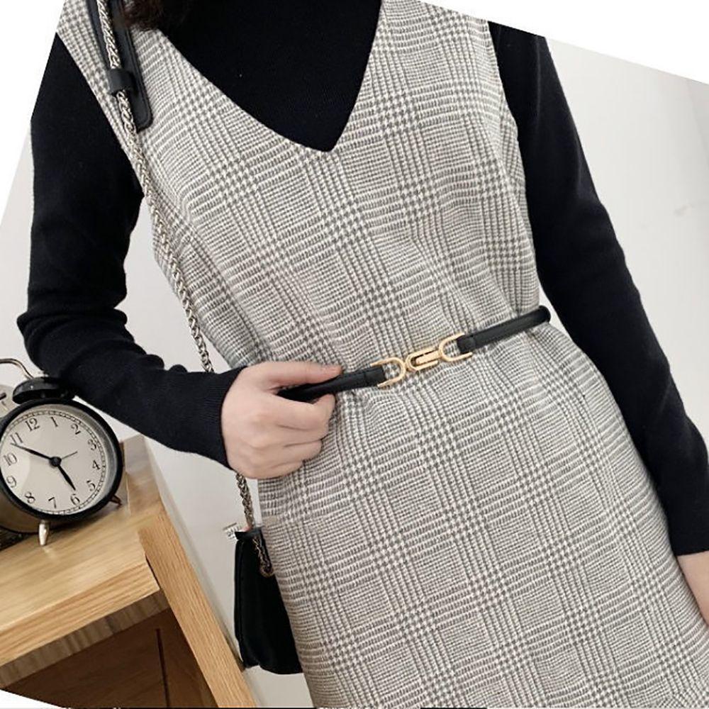 Thắt Lưng Da PU Lấp Lánh Kiểu Dáng Đơn Giản Sang Trọng Có Thể Điều Chỉnh