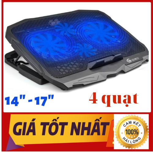 Đế Tản Nhiệt Laptop Cao Cấp Có Led Cực Mát Dành Cho Máy 12 inch Đến 17.6 inch