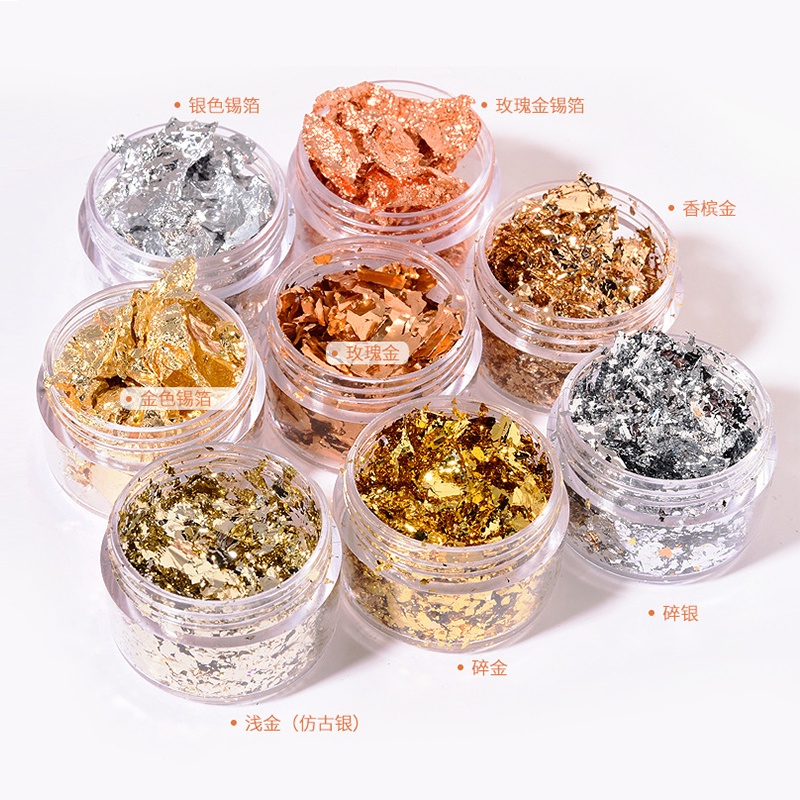 Giấy Thiếc Dán Móng Tay Màu Vàng/Bạc