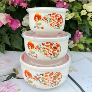 Bộ 3 thố sứ nắp hút chân không / Bát tô/ bộ 3 thố