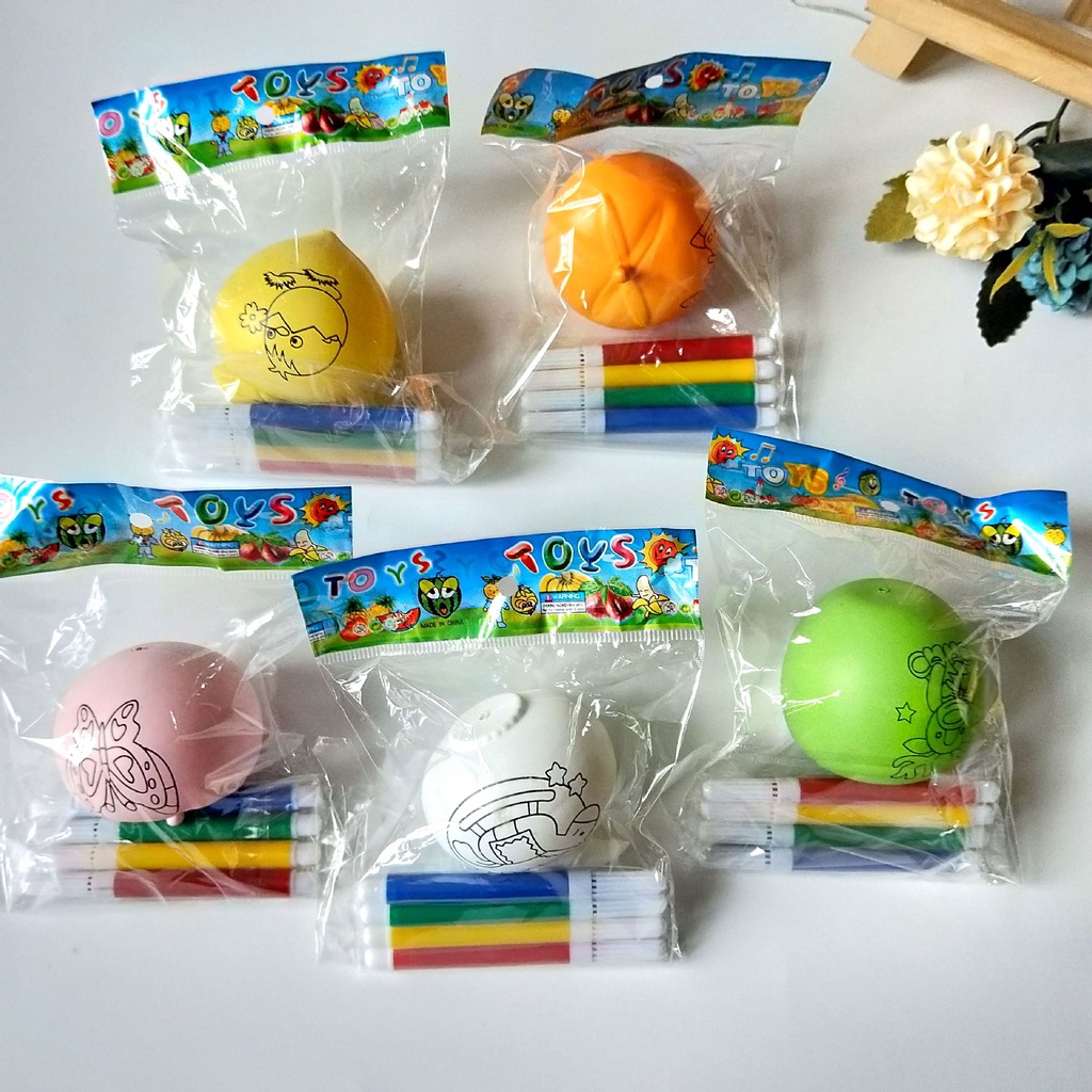 Trứng tô màu tặng kèm bút dạ