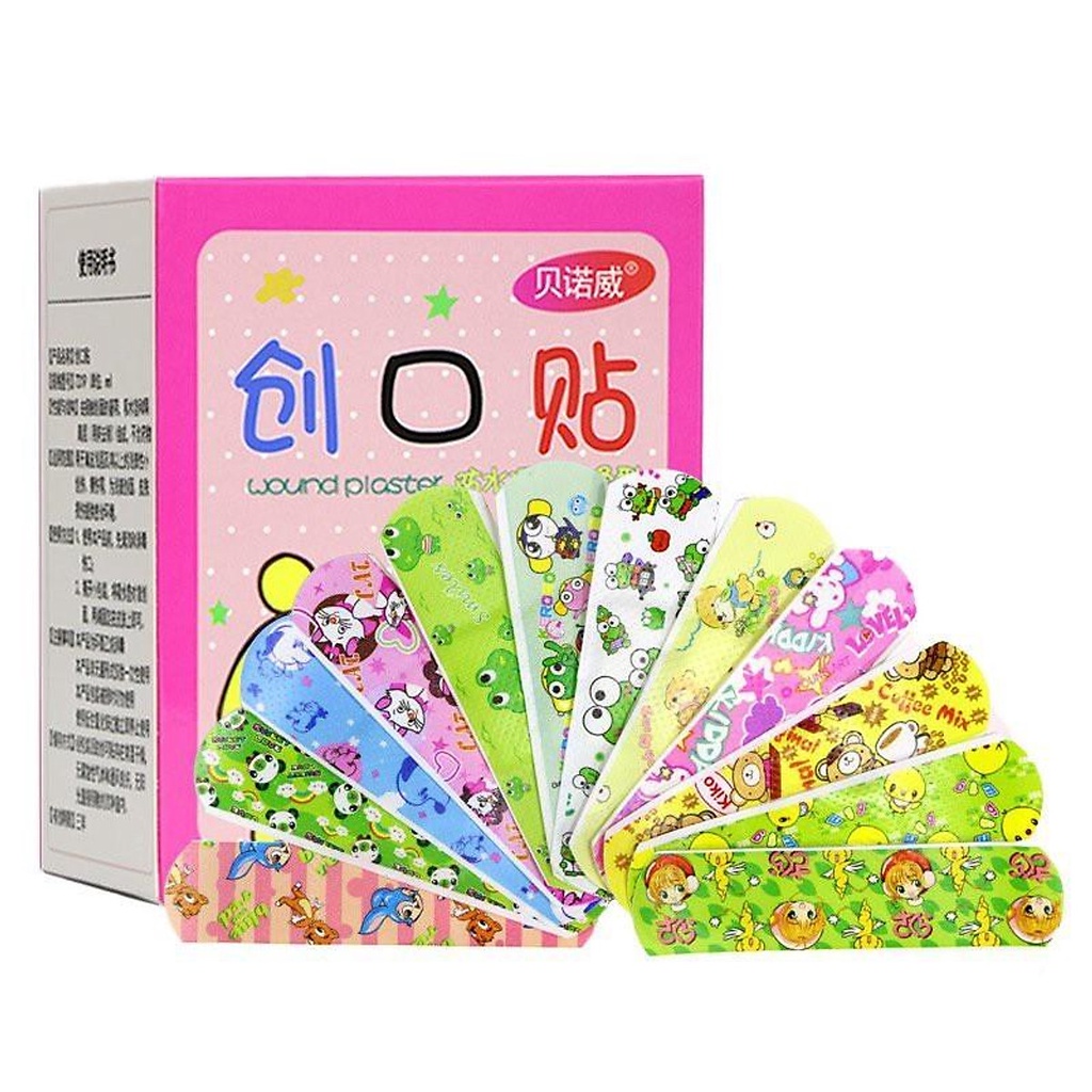 HỘP 100 MIẾNG BĂNG CÁ NHÂN TRẺ EM ( CÓ HÌNH NGỘ NGHĨNH)/ băng gâu nhiều hình/băng gạc ngộ nghĩnh