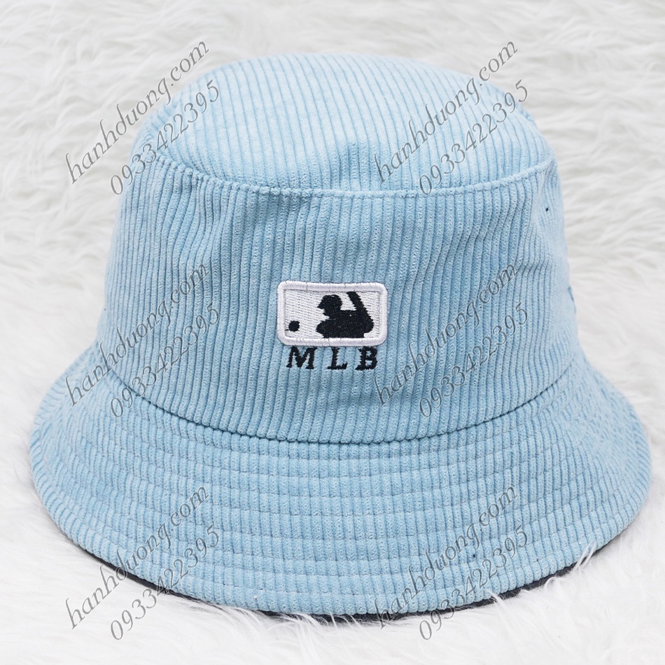 Mũ bo cụp mũ bucket ML.B vành cụp nhung đũa thêu chữ vành rộng 6 cm phù hợp cho nữ