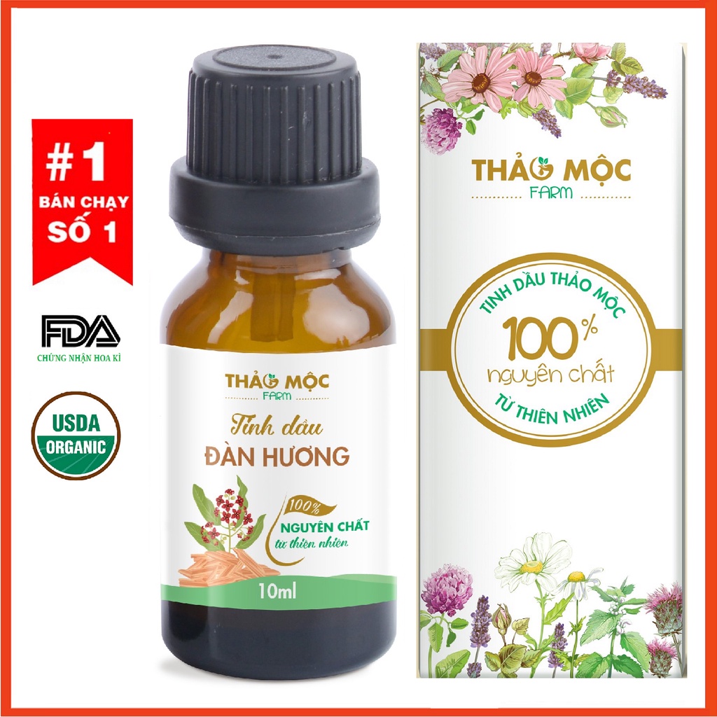 Tinh dầu Gỗ Đàn Hương (Sandalwood) Thảo Mộc, xông phòng, thơm phòng, đuổi muỗi, đạt chất lượng kiểm định