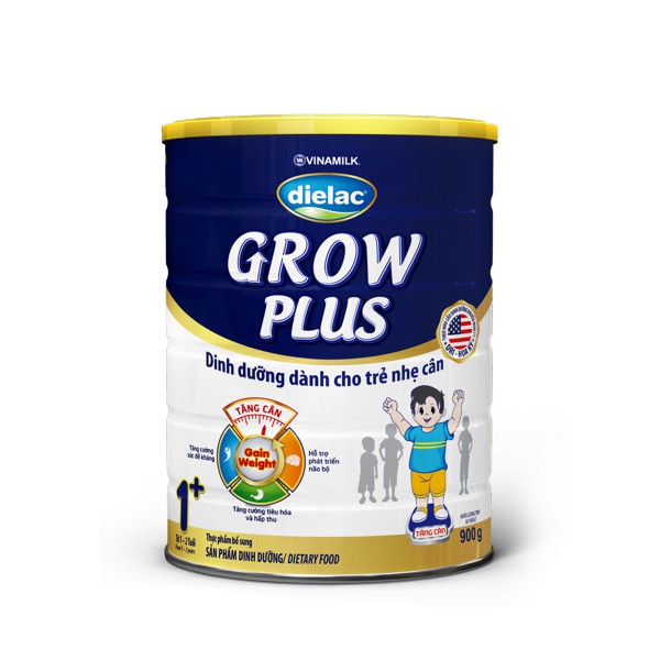 SỮA BỘT DIELAC GROW PLUS 1+ (MÀU XANH) - HỘP THIẾC 900G - DINH DƯỠNG DÀNH CHO TRẺ NHẸ CÂN