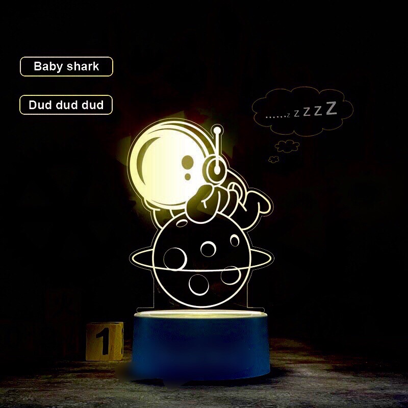 Đèn led 3D 16 Màu Remote Điều Khiển để bàn trang trí decor phòng ngủ hình anime, phi hành gia, spaceman