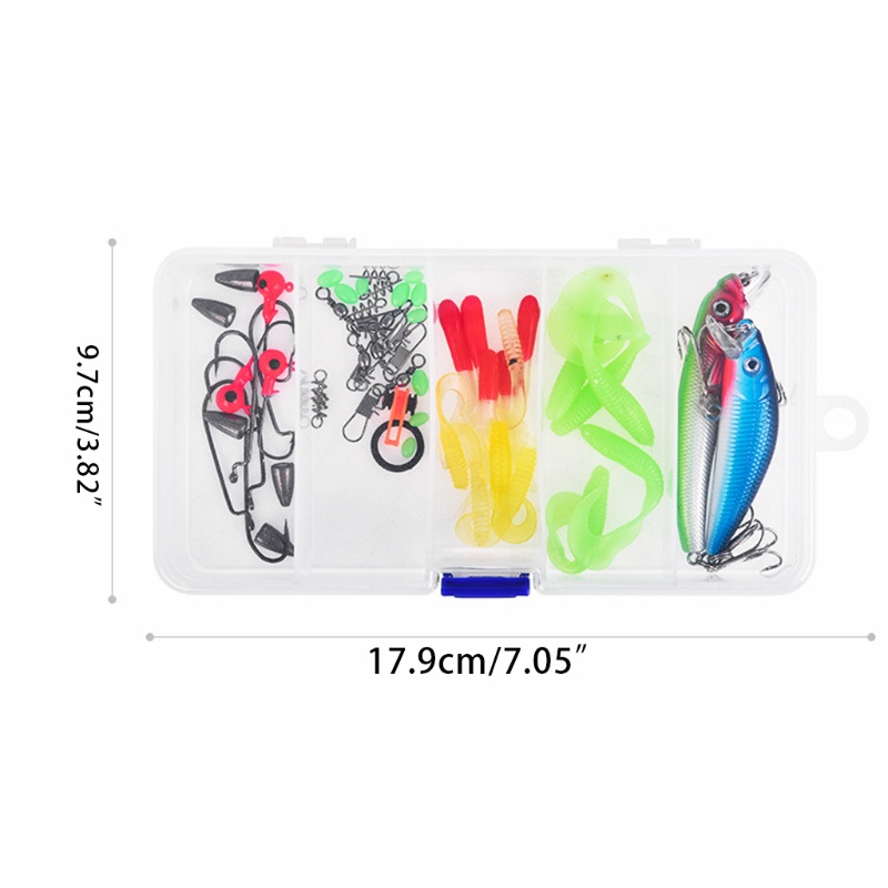 QQ Hộp 52 Mồi Giun Giả Câu Cá Bằng Nhựa Mềm