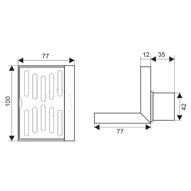 Phễu thoát nước vách tường inox304 Scupper Drain TS140